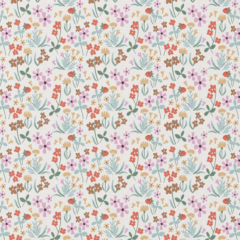 Printed Cotton MATHILDE Ecru / Red